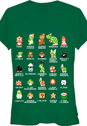 Ladies Cast of Super Mario Bros Shirt