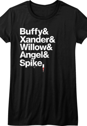 Womens Character Names Buffy The Vampire Slayer Shirt