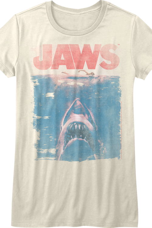 Womens Distressed Movie Poster Jaws Shirtmain product image