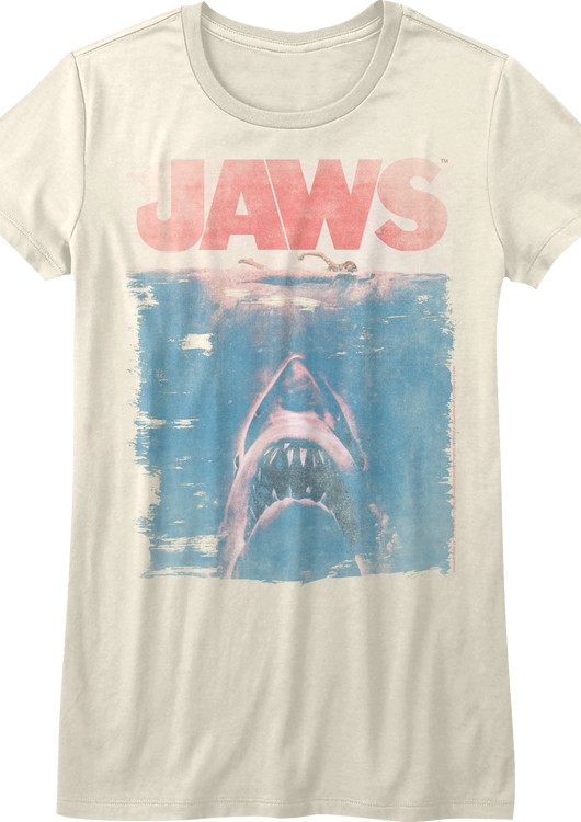 Womens Distressed Movie Poster Jaws Shirt - main product image
