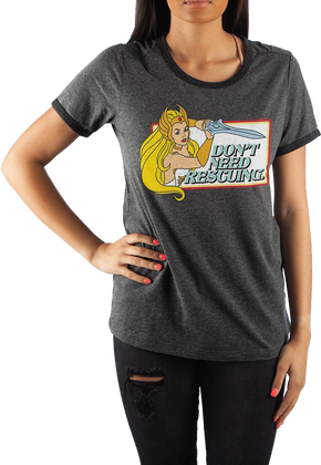 Junior Don't Need Rescuing She-Ra Masters of the Universe Ringer Shirt