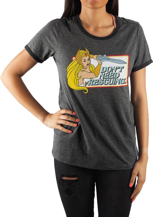 Junior Don't Need Rescuing She-Ra Masters of the Universe Ringer Shirt - main product image