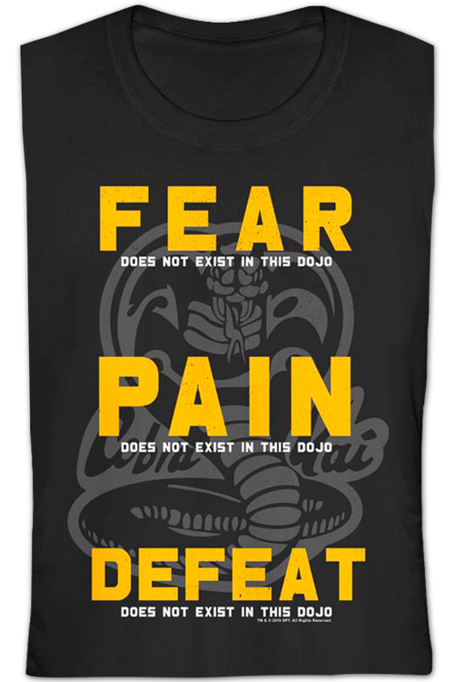 Ladies Fear Pain Defeat Do Not Exist In This Dojo Cobra Kai Shirtmain product image
