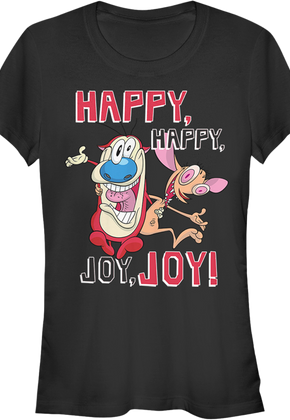 Ladies Happy Happy Joy Joy Ren and Stimpy Shirt