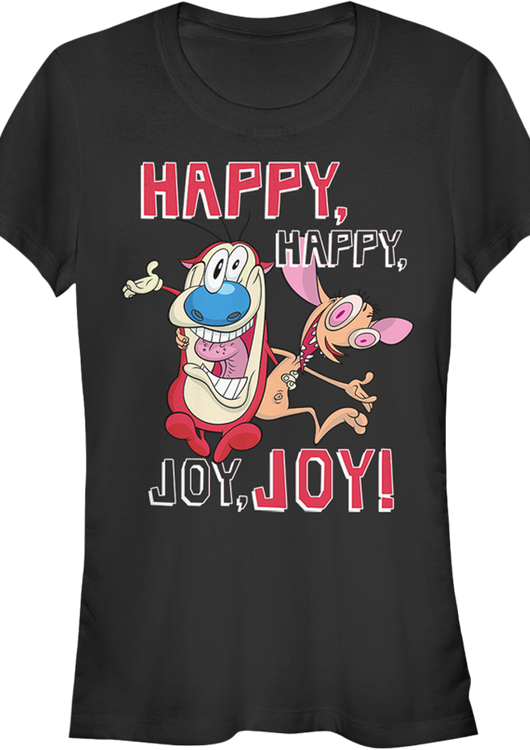 Ladies Happy Happy Joy Joy Ren and Stimpy Shirt - main product image