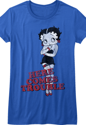 Womens Here Comes Trouble Betty Boop Shirt