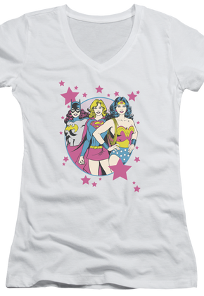 Junior Heroines of DC Comics V-Neck Shirt