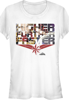 Ladies Higher Further Faster Captain Marvel Shirt