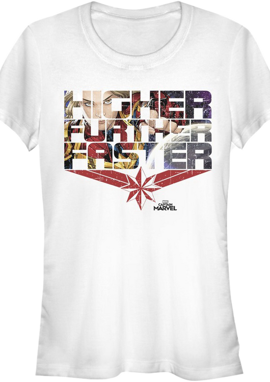 Ladies Higher Further Faster Captain Marvel Shirt - main product image