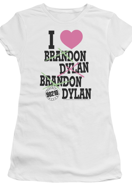 Ladies I Love Brandon and Dylan Beverly Hills 90210 Shirt - main product image