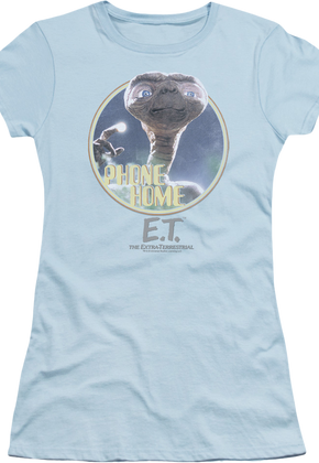 Ladies Light Blue Phone Home ET Shirt