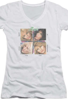 Junior Look What The Cat Dragged In Poison V-Neck Shirt
