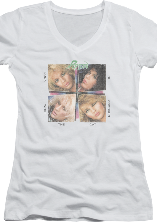 Junior Look What The Cat Dragged In Poison V-Neck Shirt - main product image