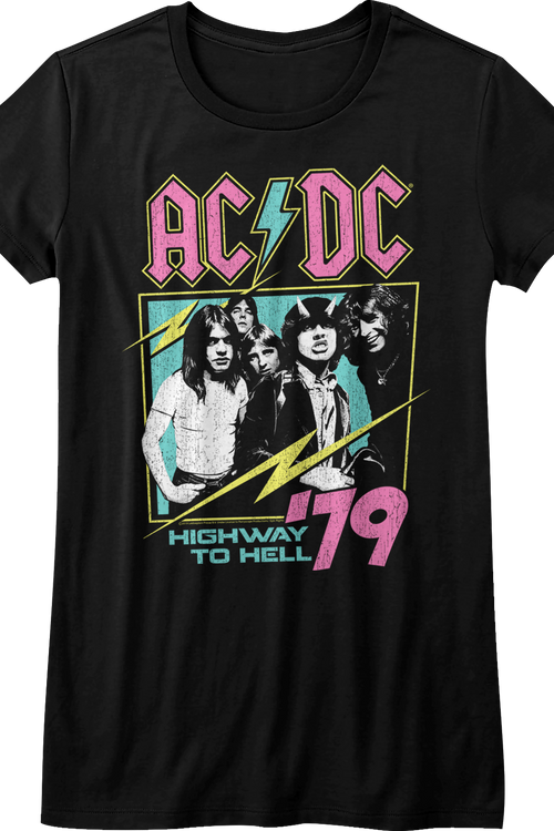 Womens Neon Highway To Hell ACDC Shirtmain product image