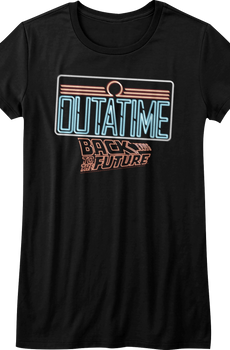 Womens Neon License Plate Back To The Future Shirt