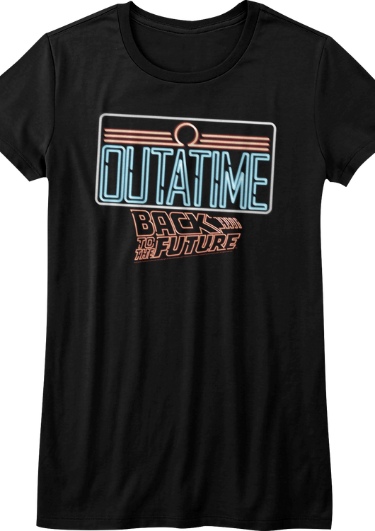 Womens Neon License Plate Back To The Future Shirt - main product image
