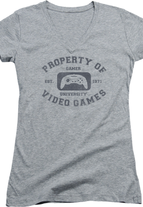 Ladies Property Of Video Games V-Neck Shirt