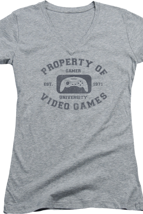 Ladies Property Of Video Games V-Neck Shirtmain product image