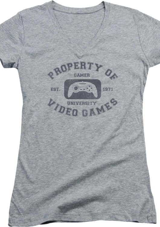 Ladies Property Of Video Games V-Neck Shirt - main product image