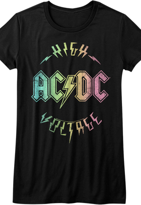 Womens Rainbow High Voltage ACDC Shirt