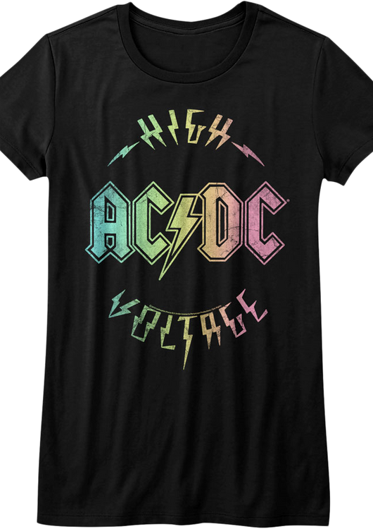 Womens Rainbow High Voltage ACDC Shirt - main product image