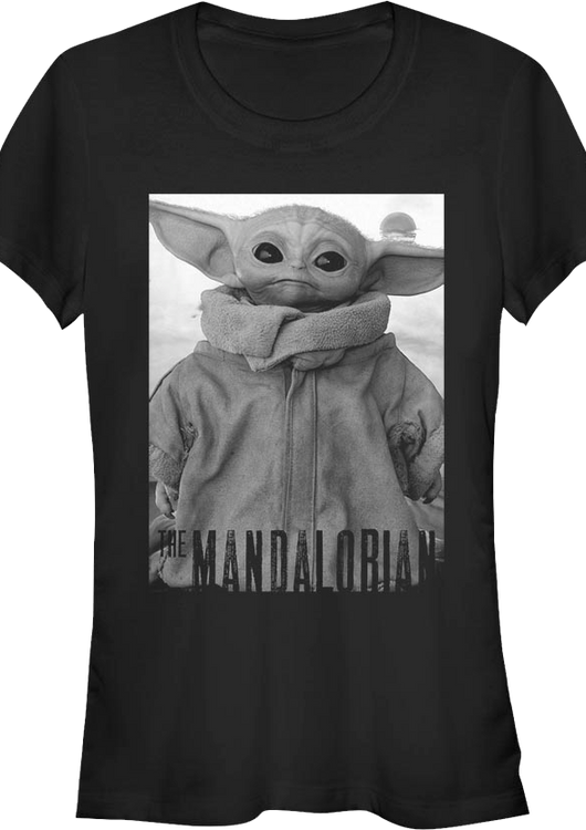 Ladies Star Wars The Mandalorian Child Black And White Portrait Shirt - main product image