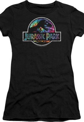 Ladies Tie Dye Logo Jurassic Park Shirt
