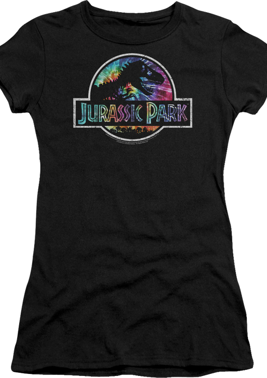 Ladies Tie Dye Logo Jurassic Park Shirt - main product image