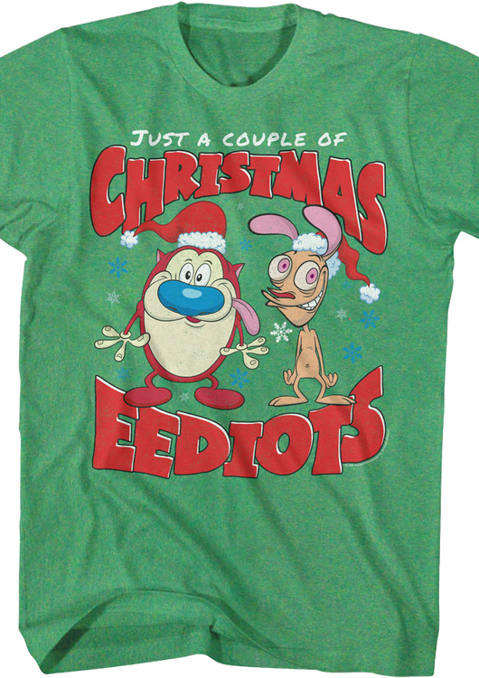 Just A Couple Of Christmas Eediots Ren And Stimpy T-Shirt - main product image