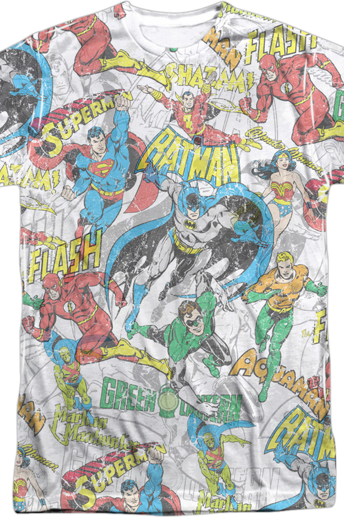 Justice League Front & Back Collage DC Comics T-Shirt - main product image