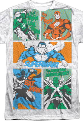 Justice League Comic Panels DC Comics T-Shirt