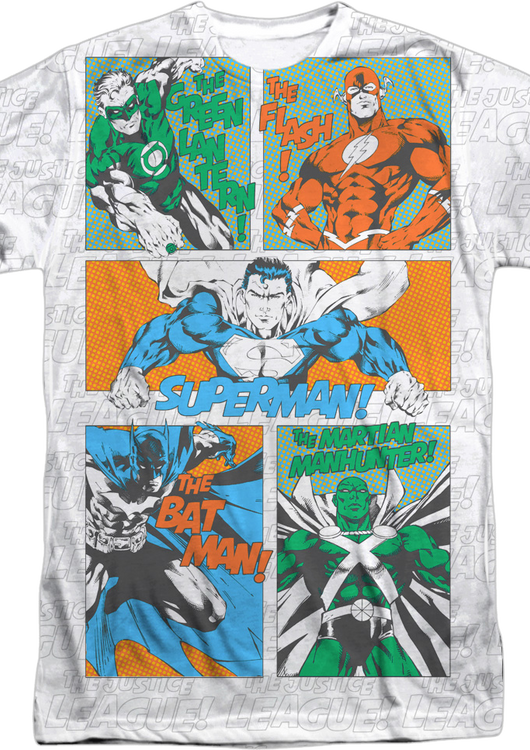 Justice League Comic Panels DC Comics T-Shirt - main product image
