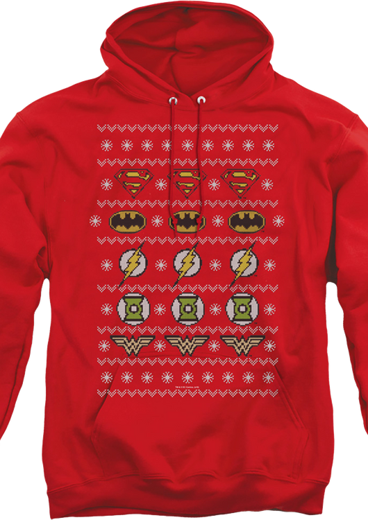 Justice League Ugly Faux Knit DC Comics Hoodie - main product image