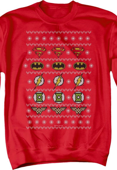 Justice League Ugly Faux Knit DC Comics Sweatshirt