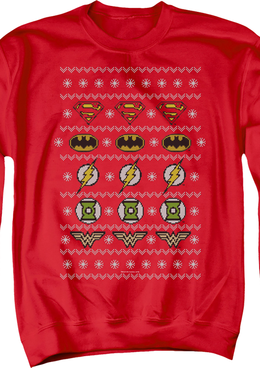 Justice League Ugly Faux Knit DC Comics Sweatshirt - main product image