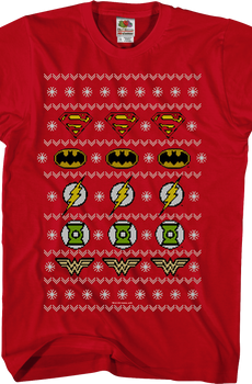 Justice League Ugly Faux Knit DC Comics T-Shirt