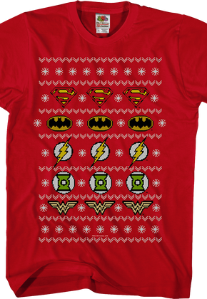 Justice League Ugly Faux Knit DC Comics T-Shirt