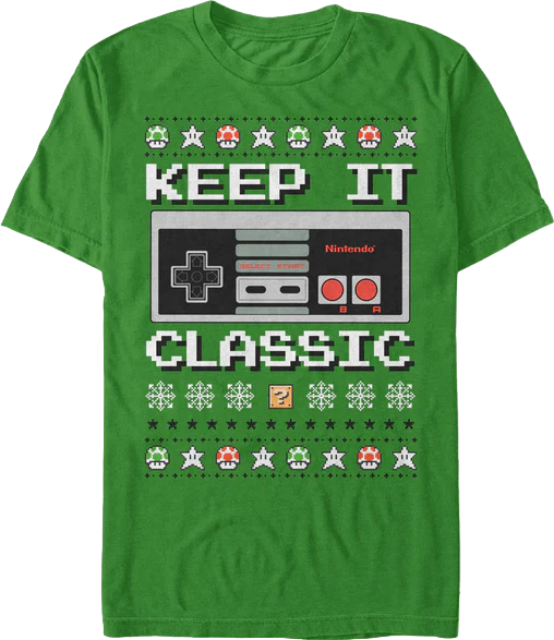 Keep It Classic Nintendo Christmas T-Shirt - main product image