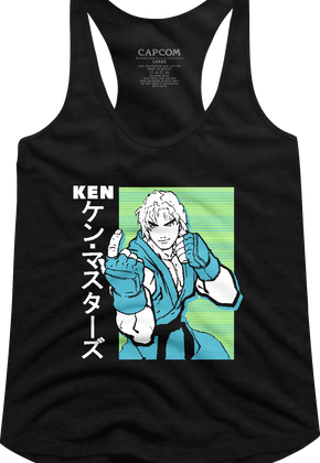 Ladies Ken Japanese Street Fighter Racerback Tank Top