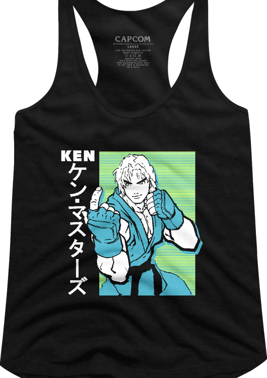 Ladies Ken Japanese Street Fighter Racerback Tank Top - main product image