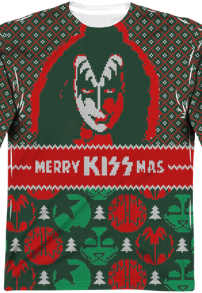 Kiss Band Ugly Faux Christmas Sweater Long Sleeve Tee