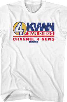 KVWN Channel 4 News Logo Anchorman T-Shirt