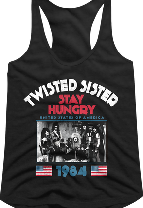 Ladies 1984 Stay Hungry Tour Twisted Sister Racerback Tank Top