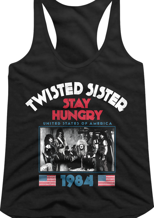 Ladies 1984 Stay Hungry Tour Twisted Sister Racerback Tank Top - main product image