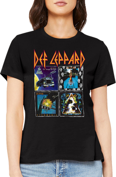 Womens Album Covers Collage Def Leppard Shirt