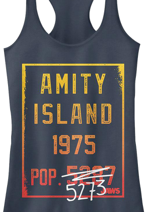 Ladies Amity Island Population Jaws Racerback Tank Top