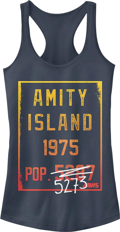 Ladies Amity Island Population Jaws Racerback Tank Top - main product image