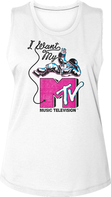 Ladies Astronaut I Want My MTV Muscle Tank Top - main product image
