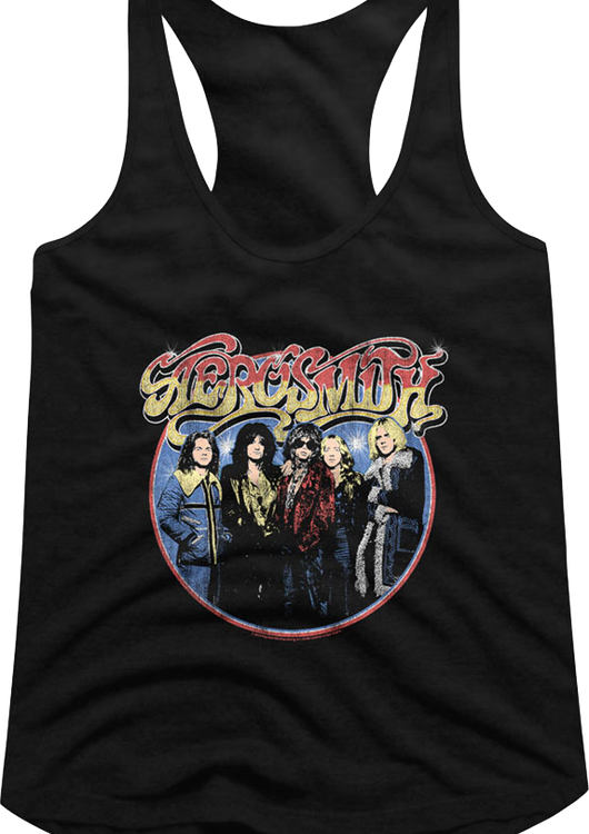 Ladies Band Photo Circle Aerosmith Racerback Tank Top - main product image