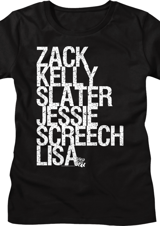 Womens Bayside Students Names Saved By The Bell Shirt - main product image